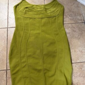 PrettyLittleThing Strapless Lime Dress